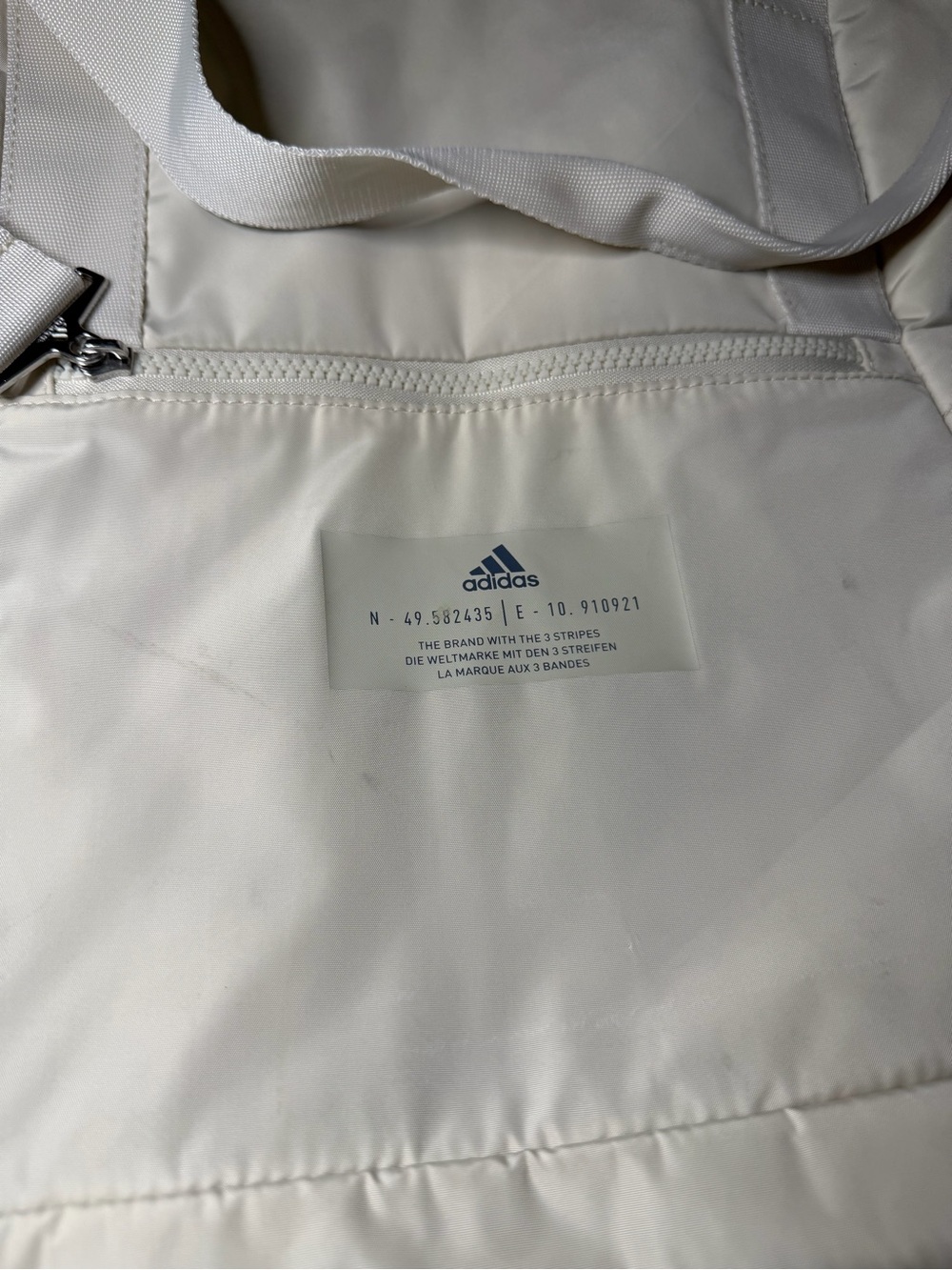 adidas Cream Quilted Tote Bag with Dual Straps - Picture 3 of 9